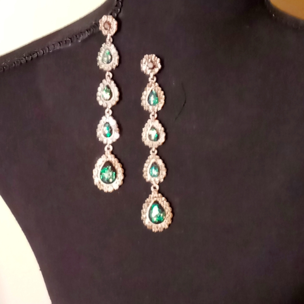 GORGEOUS Opalized Green Teardrop earrings